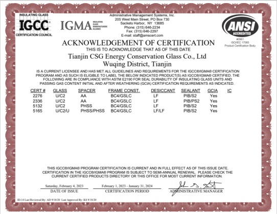 CERTIFICATION IGCC